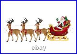 Home Depot 9 ft Giant-Sized LED Santa's Sleigh with Reindeer Holiday NEW