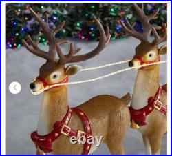 Home Depot 9 ft Giant-Sized LED Santa's Sleigh with Reindeer Holiday NEW