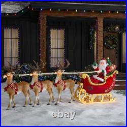 Home Depot 9 ft Giant-Sized LED Santa's Sleigh with Reindeer Holiday NEW IN-HAND Home Depot 9 ft Giant-Sized LED Santa's Sleigh with Reindeer Holiday NEW IN-HAND