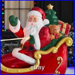 Home Depot 9 ft Giant-Sized LED Santa's Sleigh with Reindeer Holiday NEW IN-HAND Home Depot 9 ft Giant-Sized LED Santa's Sleigh with Reindeer Holiday NEW IN-HAND
