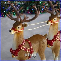 Home Depot 9 ft Giant-Sized LED Santa's Sleigh with Reindeer Holiday NEW IN-HAND Home Depot 9 ft Giant-Sized LED Santa's Sleigh with Reindeer Holiday NEW IN-HAND