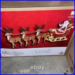 Home Depot 9 ft. Giant-Sized LED Santa's Sleigh with Reindeer Holiday USED 2025
