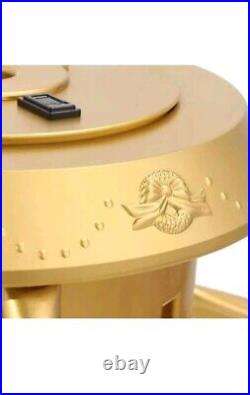 Home Heritage 1-1.75 Artificial Christmas Tree Base Rotating Metal Stand, Gold