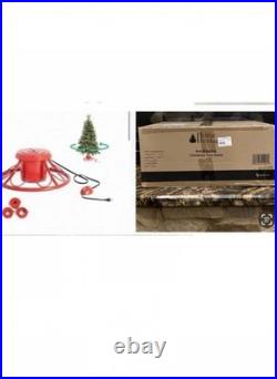 Home Heritage 1-1.75 Artificial Christmas Tree Base Rotating Metal Stand, Red