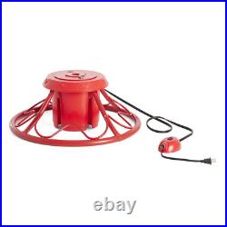 Home Heritage 1-1.75 Artificial Christmas Tree Base Rotating Metal Stand, Red
