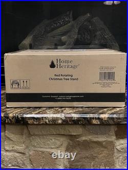 Home Heritage 1-1.75 Artificial Christmas Tree Base Rotating Metal Stand, Red