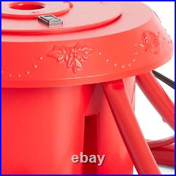 Home Heritage 1-1.75 Artificial Christmas Tree Base Rotating Metal Stand, Red