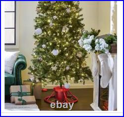 Home Heritage 1-1.75 Artificial Christmas Tree Base Rotating Metal Stand, Red