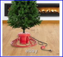 Home Heritage 1-1.75 Artificial Christmas Tree Base Rotating Metal Stand, Red