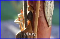 Home decor, wooden Santa, Winter, Christmas, skis, excellent condition