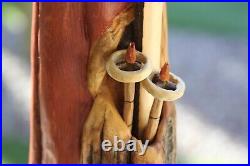 Home decor, wooden Santa, Winter, Christmas, skis, excellent condition