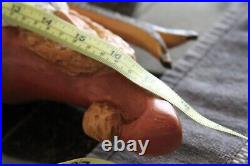 Home decor, wooden Santa, Winter, Christmas, skis, excellent condition