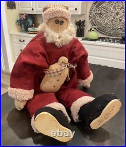 Honey and me Santa Doll 2001 Signed 33 Inch ×RARE× wood sole shoes Folk Art B147 Honey and me Santa Doll 2001 Signed 33 Inch ×RARE× wood sole shoes Folk Art B147