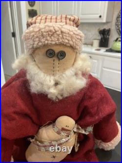 Honey and me Santa Doll 2001 Signed 33 Inch ×RARE× wood sole shoes Folk Art B147 Honey and me Santa Doll 2001 Signed 33 Inch ×RARE× wood sole shoes Folk Art B147