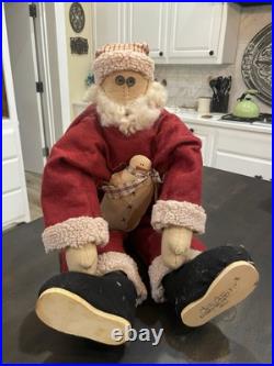Honey and me Santa Doll 2001 Signed 33 Inch ×RARE× wood sole shoes Folk Art B147 Honey and me Santa Doll 2001 Signed 33 Inch ×RARE× wood sole shoes Folk Art B147