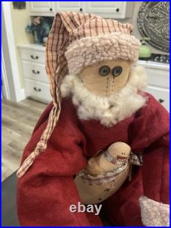 Honey and me Santa Doll 2001 Signed 33 Inch ×RARE× wood sole shoes Folk Art B147 Honey and me Santa Doll 2001 Signed 33 Inch ×RARE× wood sole shoes Folk Art B147