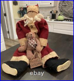 Honey and me Santa Doll 2001 Signed 33 Inch ×RARE× wood sole shoes Folk Art B149 Honey and me Santa Doll 2001 Signed 33 Inch ×RARE× wood sole shoes Folk Art B149
