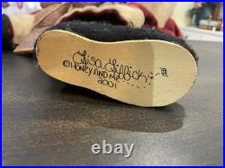 Honey and me Santa Doll 2001 Signed 33 Inch ×RARE× wood sole shoes Folk Art B149 Honey and me Santa Doll 2001 Signed 33 Inch ×RARE× wood sole shoes Folk Art B149
