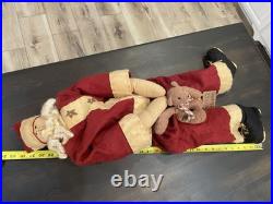 Honey and me Santa Doll 2001 Signed 33 Inch ×RARE× wood sole shoes Folk Art B149 Honey and me Santa Doll 2001 Signed 33 Inch ×RARE× wood sole shoes Folk Art B149