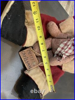 Honey and me Santa Doll 2001 Signed 33 Inch ×RARE× wood sole shoes Folk Art B149 Honey and me Santa Doll 2001 Signed 33 Inch ×RARE× wood sole shoes Folk Art B149
