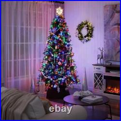Honeywell 7.5 ft Slim Pre-Lit Christmas Tree Whistler Fir Artificial Multi LED