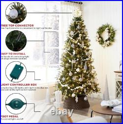 Honeywell 7.5 ft Slim Pre-Lit Christmas Tree Whistler Fir Artificial Multi LED