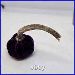 Hot Skwash Daria Lot of 4 Various Colors Velvet Pumpkins Real Stems SIGNED Hot Skwash Daria Lot of 4 Various Colors Velvet Pumpkins Real Stems SIGNED