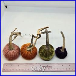 Hot Skwash Daria Lot of 4 Various Colors Velvet Pumpkins Real Stems SIGNED Hot Skwash Daria Lot of 4 Various Colors Velvet Pumpkins Real Stems SIGNED