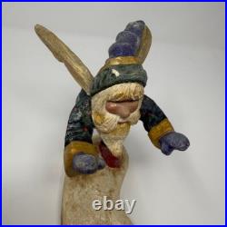 House of Hatten Pixie Elf Santa Claus Vintage Denise Calla Signed Candle holder