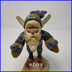 House of Hatten Pixie Elf Santa Claus Vintage Denise Calla Signed Candle holder