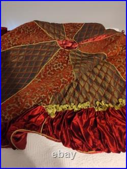 Huge 80 Christmas Tree Skirt Luxurious Elegant Thick & Puffy Decorations RARE