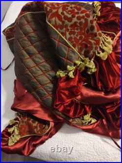 Huge 80 Christmas Tree Skirt Luxurious Elegant Thick & Puffy Decorations RARE