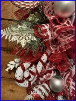 Huge Handmade Christmas Decor Front Door Wreath Big Ornament Attached 36H