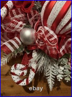 Huge Handmade Christmas Decor Front Door Wreath Big Ornament Attached 36H