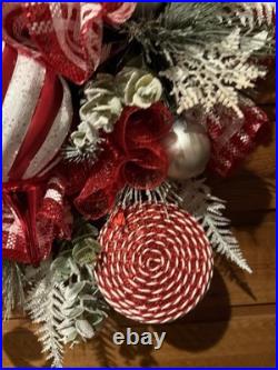 Huge Handmade Christmas Decor Front Door Wreath Big Ornament Attached 36H