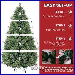 Hykolity 6 ft Prelit Christmas Tree, Artificial Christmas Pine Tree with 350 War