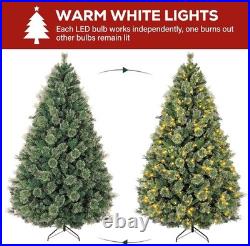 Hykolity 6 ft Prelit Christmas Tree, Artificial Christmas Pine Tree with 350 War