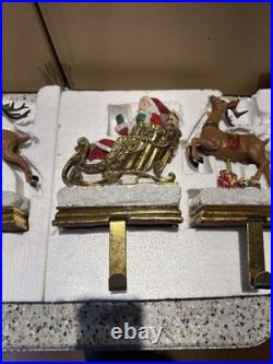 Improvements Santa and 3 Reindeer Christmas Stocking Holder Set. Beautiful