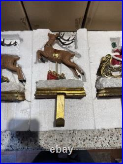 Improvements Santa and 3 Reindeer Christmas Stocking Holder Set. Beautiful