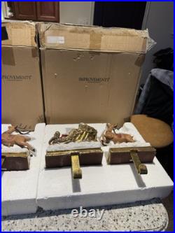 Improvements Santa and 3 Reindeer Christmas Stocking Holder Set. Beautiful