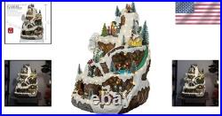Indoor Christmas Village Set Resin 18 Inches Light Music Animated Holiday Decor