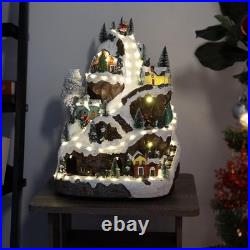 Indoor Christmas Village Set Resin 18 Inches Light Music Animated Holiday Decor