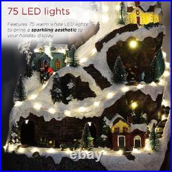 Indoor Christmas Village Set Resin 18 Inches Light Music Animated Holiday Decor