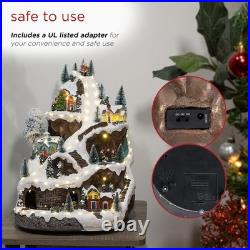 Indoor Christmas Village Set Resin 18 Inches Light Music Animated Holiday Decor