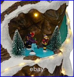 Indoor Christmas Village Set Resin 18 Inches Light Music Animated Holiday Decor