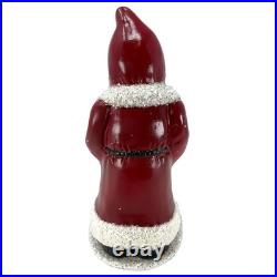 Ino Schaller Dark Red Santa with Basket of Gifts German Paper Mache 7.75 Inch Ino Schaller Dark Red Santa with Basket of Gifts German Paper Mache 7.75 Inch