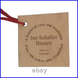 Ino Schaller Red Walking Santa Holding Lantern German Christmas Paper Mache