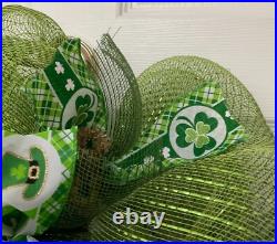 Irish Cheer Welcome Here St Patrick's Day Handmade Deco Mesh Wreath