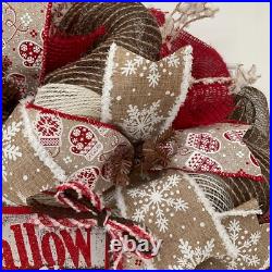 It's A Marshmallow World In The Winter Handmade Deco Mesh Holiday or Winter Wrea