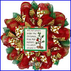 Its Not What's Under The Christmas Tree That Matters Christmas Wreath Handmade D